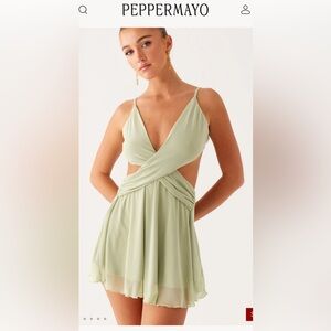 Peppermayo Light Green Backless Dress
